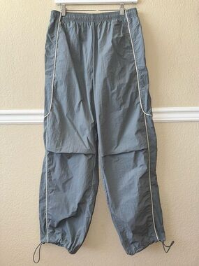 Urban Outfitters BDG Nylon Track Parachute Pants Grey Blue Medium